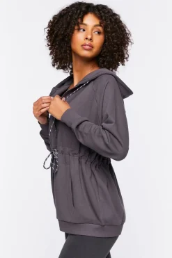 Active Drawstring Zip-Up Hoodie