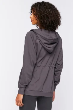 Active Drawstring Zip-Up Hoodie