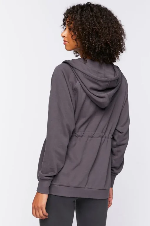Active Drawstring Zip-Up Hoodie