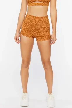 Active Geo Print Drawstring Biker Shorts