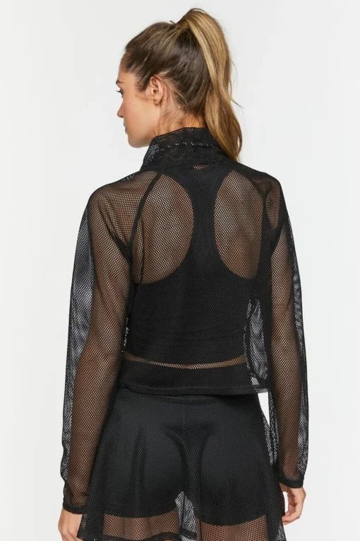 Active Mesh Netted Drawstring Top