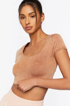 Active Mineral Wash Ruched Crop Top