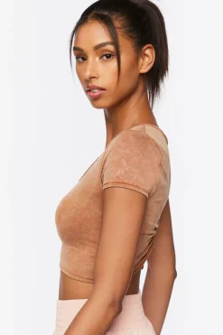 Active Mineral Wash Ruched Crop Top