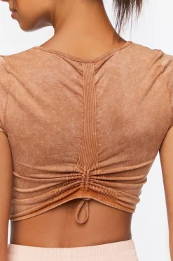 Active Mineral Wash Ruched Crop Top