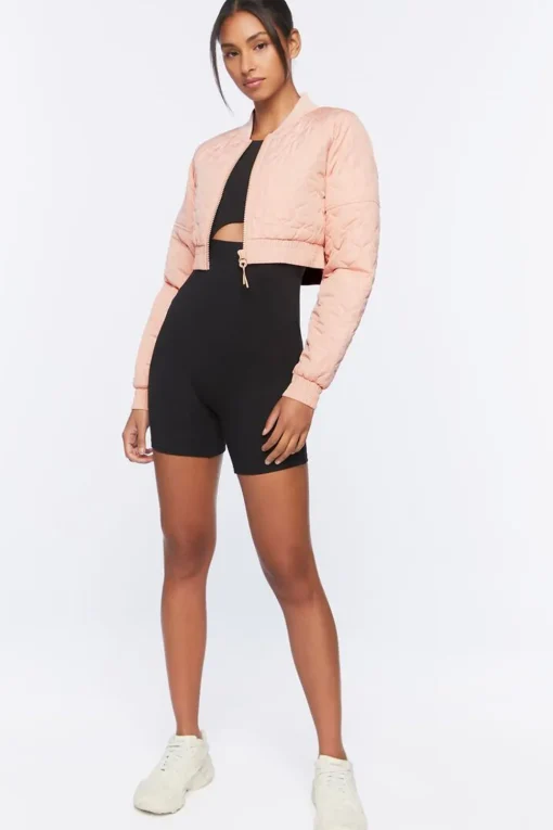 Active Quilted Bomber Jacket