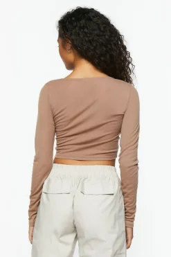 Active Ruched Drawstring Crop Top
