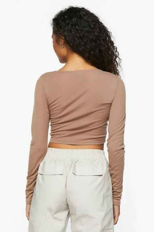Active Ruched Drawstring Crop Top