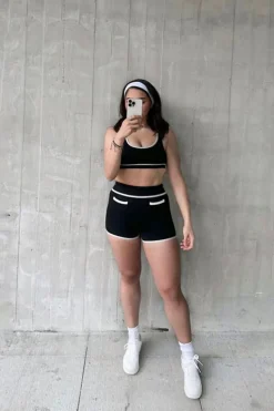 Active Seamless Contrast-Trim Biker Shorts