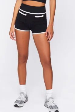 Active Seamless Contrast-Trim Biker Shorts