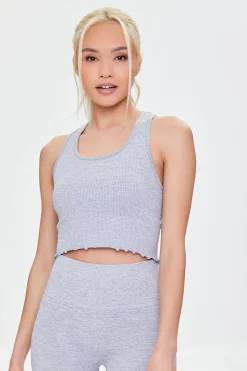 Active Seamless Lettuce-Edge Crop Top