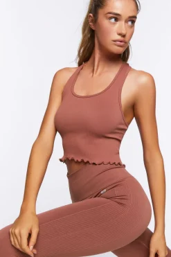 Active Seamless Lettuce-Edge Tank Top