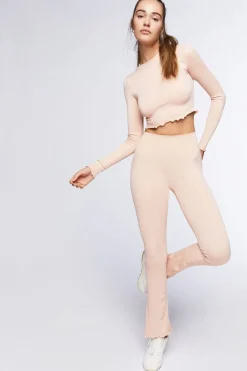 Active Seamless Lettuce-Edge Flare Leggings