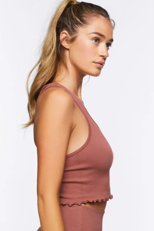 Active Seamless Lettuce-Edge Tank Top