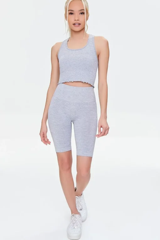 Active Seamless Lettuce-Edge Crop Top
