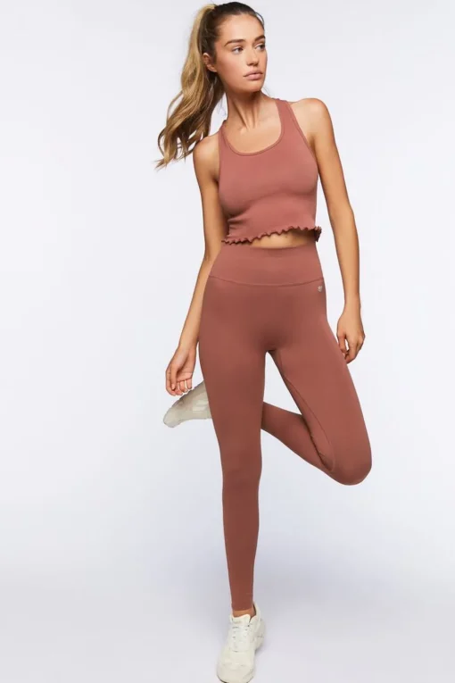 Active Seamless Lettuce-Edge Tank Top