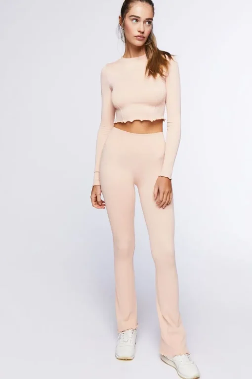 Active Seamless Lettuce-Edge Flare Leggings