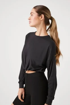 Active Toggle Drawstring Crop Top