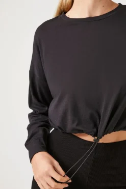 Active Toggle Drawstring Crop Top