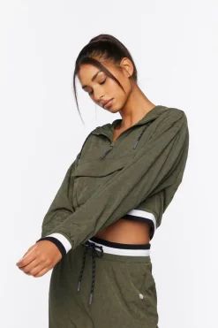 Active Varsity-Striped Anorak