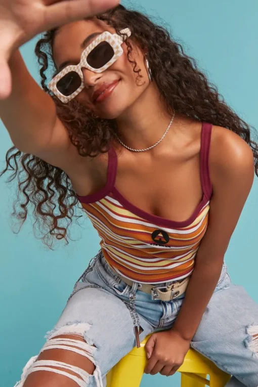 Airwalk Graphic Striped Cami