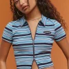 Airwalk Striped Crop Top
