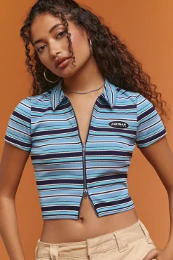 Airwalk Striped Crop Top