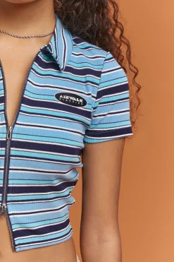Airwalk Striped Crop Top