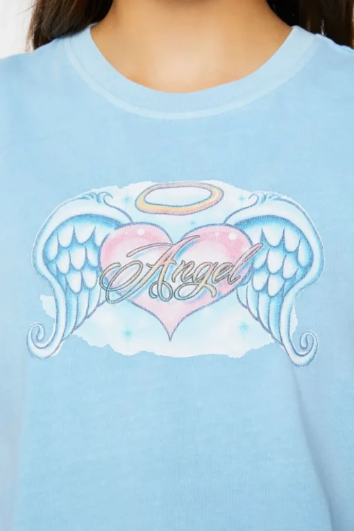 Angel Graphic Raw-Cut Muscle Tee