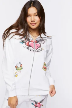 Angelic Graphic Zip-Up Hoodie