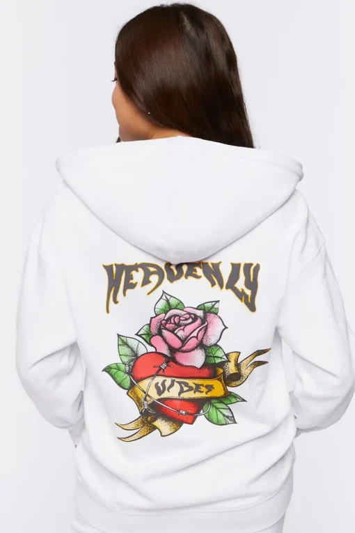 Angelic Graphic Zip-Up Hoodie