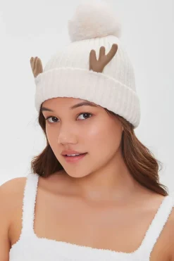 Antlers Pom Pom Beanie
