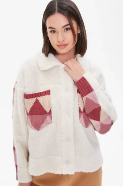 Argyle Faux Shearling Jacket