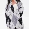 Argyle Mini Sweater Dress