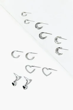Assorted Heart Hoop Earring Set