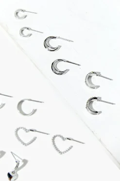 Assorted Heart Hoop Earring Set