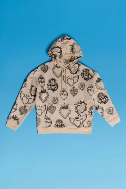Assorted Heart Print Hoodie