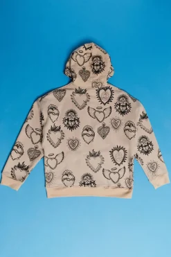 Assorted Heart Print Hoodie