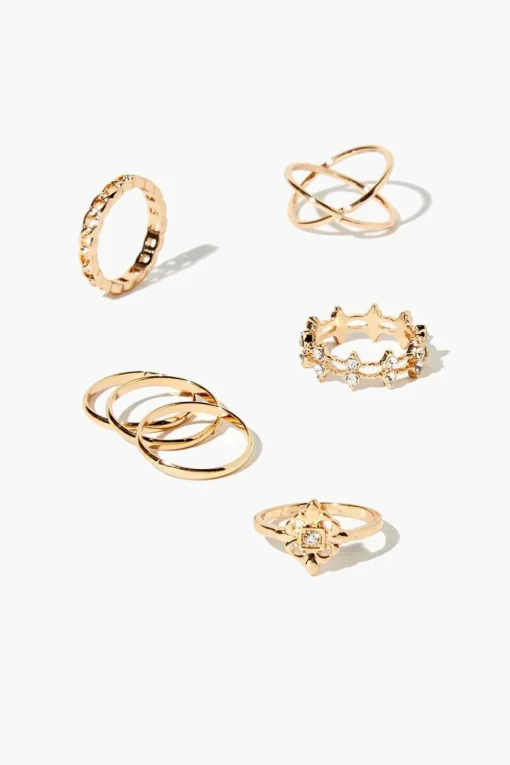 Assorted Rhinestone Ring Set