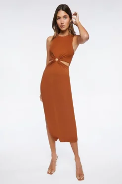 Asymmetrical Cutout Maxi Dress