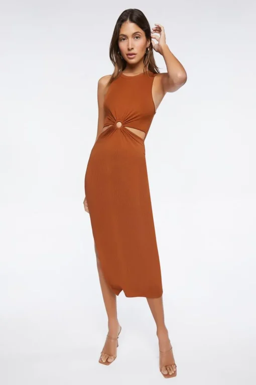 Asymmetrical Cutout Maxi Dress