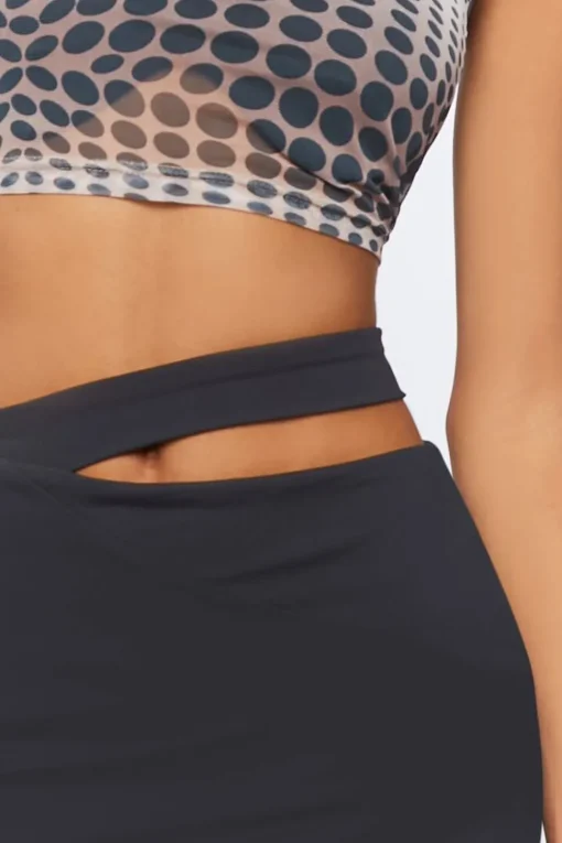 Asymmetrical Cutout Mini Skirt