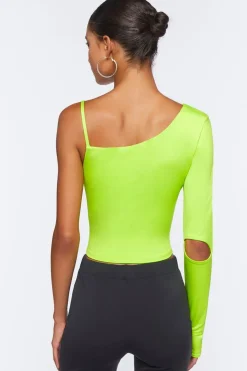 Asymmetrical-Sleeve Crop Top