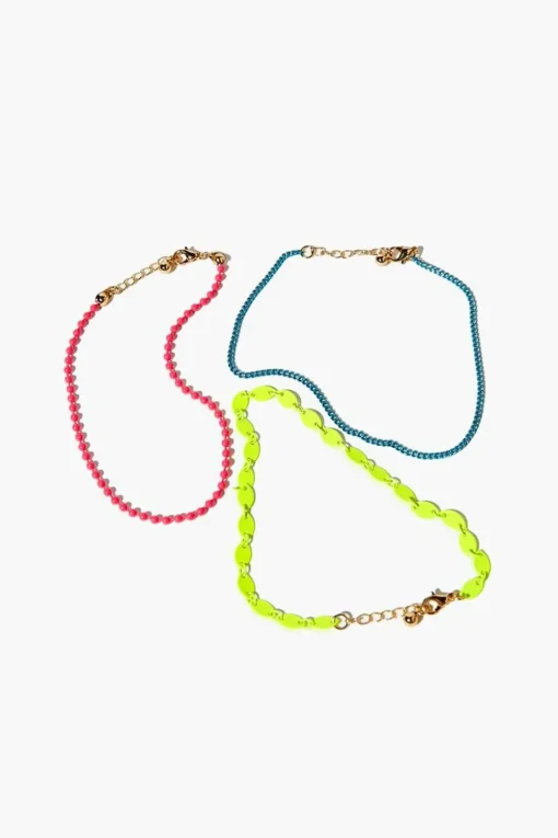 Ball Chain Anklet Set