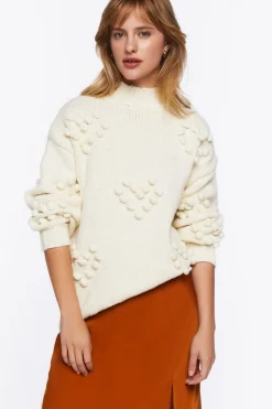Ball Knit Heart Sweater