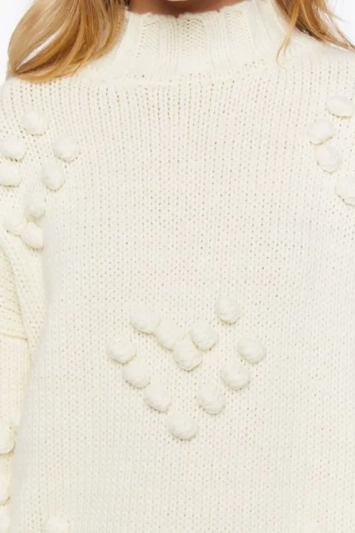 Ball Knit Heart Sweater