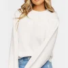 Balloon Sleeve Sweater-Knit Top