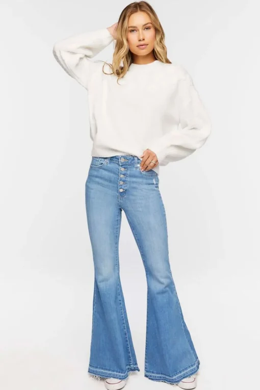 Balloon Sleeve Sweater-Knit Top