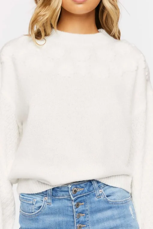 Balloon Sleeve Sweater-Knit Top