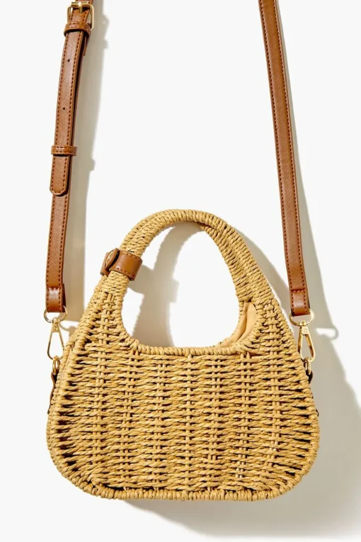 Basketwoven Wicker Crossbody Bag