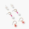 Beaded Floral Drop Earrings